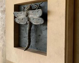 Dragonfly Wall Hanging Faux Stone Patio Decor	24x24x3
