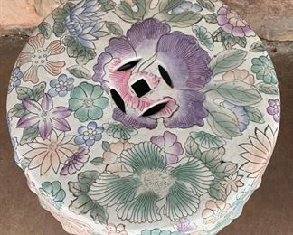 Ceramic Floral Decorative Garden Stand Stool	18x12x12
