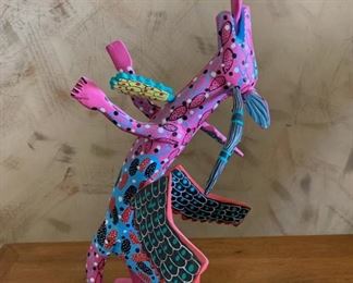 Oaxacan Folk Art Dragon Lizard Figurine	19x9x4
