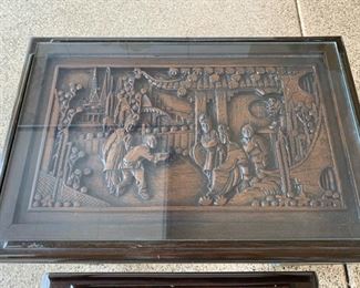 Carved Wood Asian Nesting Tables	25x24x14
