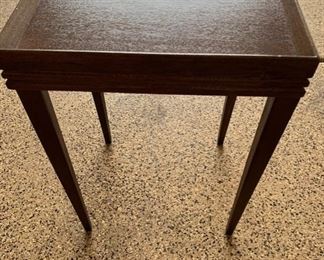 Extra Small Mid Century Wood Side Table/Plant Stand	17x12x10
