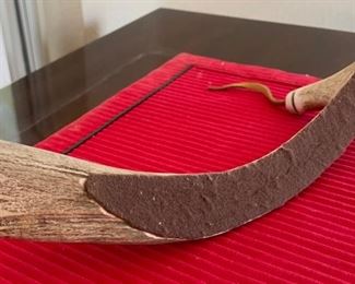 Native American Antler Turquoise  cribbage board Stag	3x13x2in
