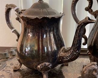 5 pc Leonard Silverplate Coffee/Tea Set	Tea: 10x9x4in
