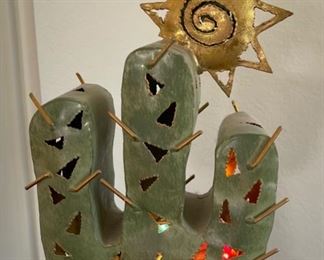 Punched Tin Lighted Saguaro	20x8x4in
