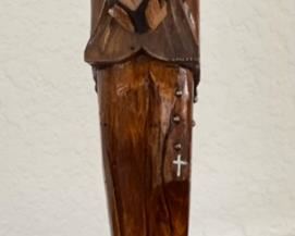 Carved Wood Monk	11in H
