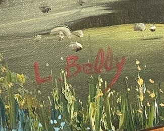 *Original* Art L Belly Pond Landscape Painting Leon	31x43in
