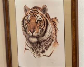 Signed Guy Coheleach Siberian Tiger Print Framed	33 1/2 x 28 1/2
