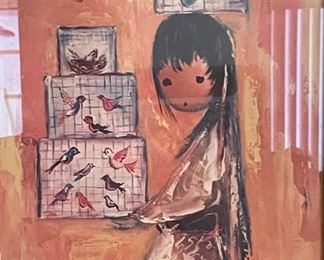 Framed DeGrazia Print Bird Seller	21 x 17
