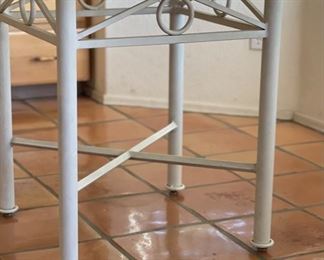 Glass & Iron Table w/ 4 Chairs	Table: 29x54x54in
