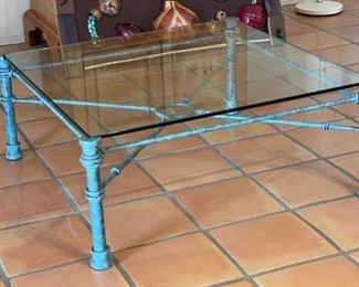 Glass & Iron Coffee Table	17x40x40in

