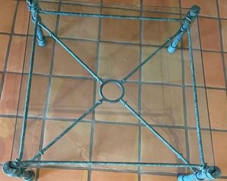 Glass & Iron Coffee Table	17x40x40in
