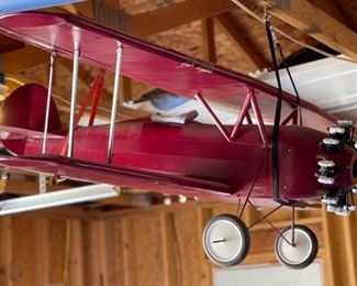 RED BiPlane RC Model Airplane Radio Controlled Plane	Wingspan: 74in

