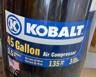 Kobalt 45 Gal Air Compressor K7045V Stationary	58x34x22in
