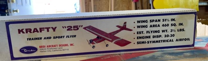 Bridi Krafty 25 Trainer  RC Model Plane Airplane Radio Controlled	Wingspan: 60in
