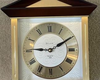 Bulova Quartz Wall Clock Brass	21x8x5in
