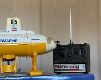 1980s Vintage Nikko Radio Controlled Submarine 11400 1/250 scale	6x22.5x11.5in
