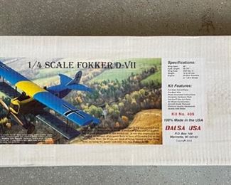 Balsa USA 1/4 Scale Fokker D-VII Unbuilt Plane Kit Airplane 409	
