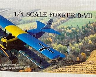 Balsa USA 1/4 Scale Fokker D-VII Unbuilt Plane Kit Airplane 409	
