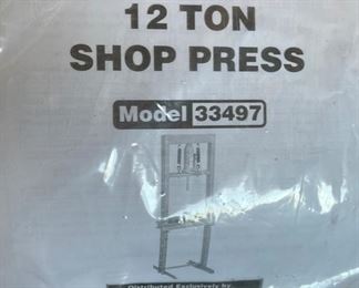 Central Hydraulics 12 Ton Shop Press 33497	54x21x20in
