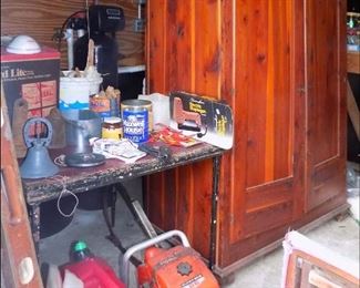 Cedar Closet with Tools, Supplies and Chainsaw