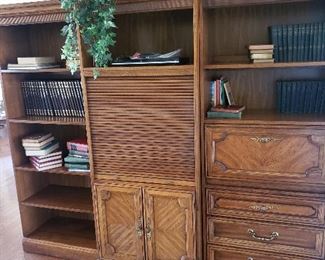Book shelves with antique and new books