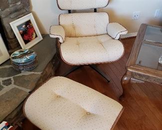 Eames style chair and ottoman