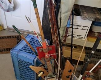 Vintage Fishing poles and reels