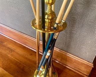 brass cue holder included with the  pool table