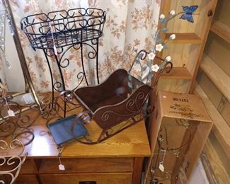First Bed Room-Right:  Cute Sleigh, Wire Plant Holders