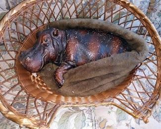 Living Room:  Baby Hippo in Basket