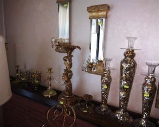 Living Room:  Brass Candle Holders
