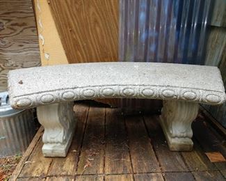 Back Porch:  Cement Bench