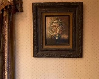 Antique oil painting with Mahogany Antique Frame 