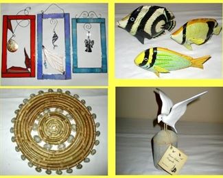 Stained Glass, Cute Fish, Trivet and Hand Painted Seagull Sculpture by Great Lakes Seagulls 