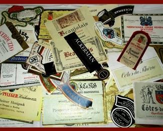 Large Collection of Wine Labels