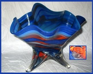 Large Glass Vase Marked 