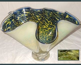 Lovely Signed Cased Glass Bowl 