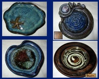 Pottery Infused with Glass Signed Pieces 