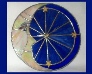 Stained Glass Clock;  Sample of the HUGE Selection of One of a Kind Stained Glass Pcs Available 