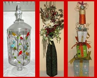 Tall MCM Jar,  Very Tall Vase and Tall Christmas Decoration