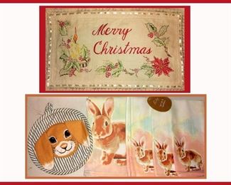 There is a HUGE Selection of Fabric Items in this Sale. There are Kitchen Towels for Every Holiday and TONS of them! A Good Majority are New With Tags! 