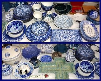 Lots of Attractive Dishes; Lots of Blue and White