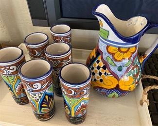 TALAVERA Beverage set 
Pitcher & 6 glasses $75