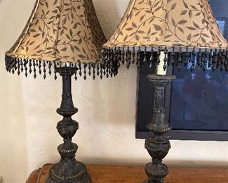 PAIR of contemporary shabby chic LAMPS $40