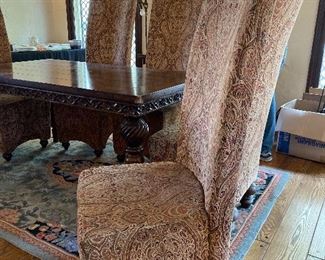 (6) upholstered high back chairs 
$300