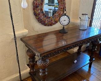 Carved Spanish style console $150