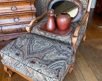 BERGERE (2) CHAIRS AND OTTOMANS (as is)        $150 each or both $250                                                      *GREAT HAMMERED COOPER COLLECTION