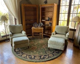 MATCHING UPHOLSTERED CHAIRS & OTTOMANS $150 each or both for $250