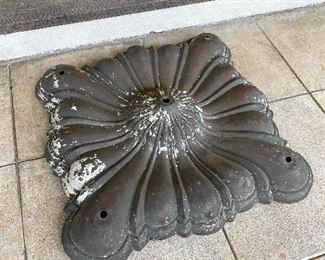 $50.00 Antique Brass Chandelier light canopy bobeche .  18”x18”x4”
c1920