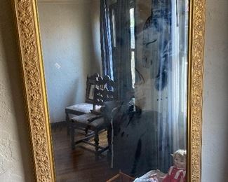 MIRROR beveled wood gold gilded frame 
32” x 42” 
$125